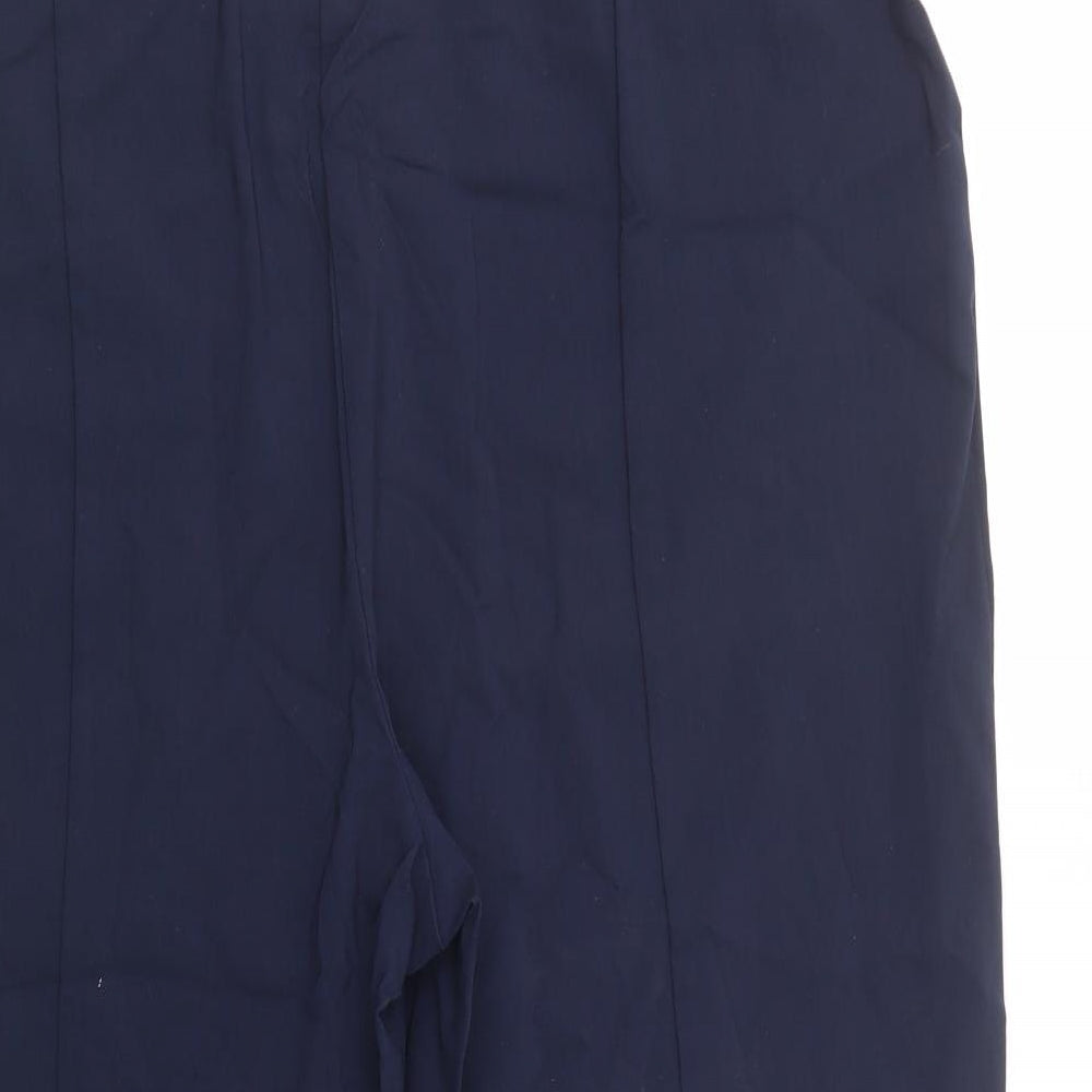 Dunnes Stores Womens Blue  Viscose Cropped Trousers Size 3XL L23 in Regular