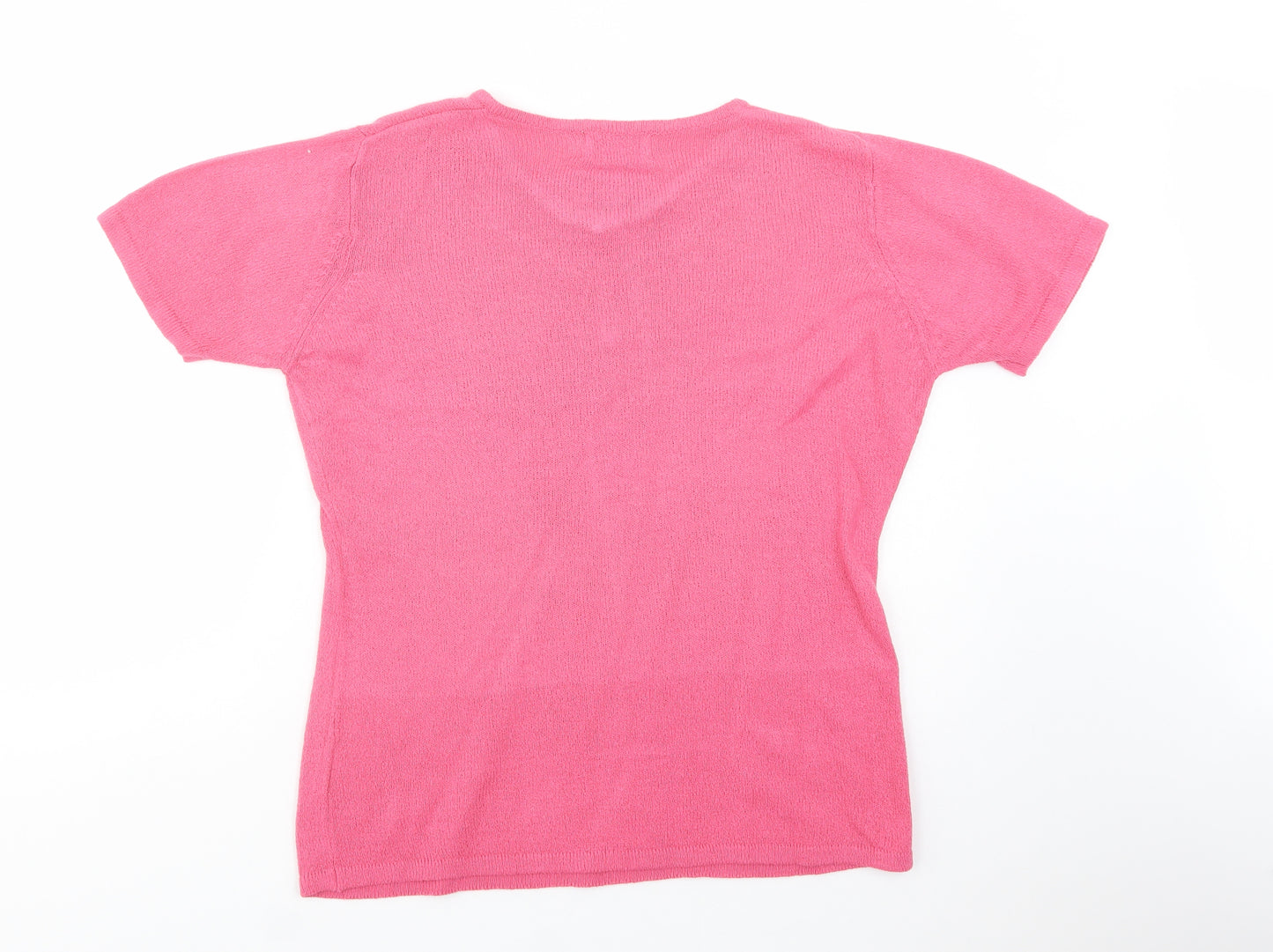 Honor Millburn Womens Pink V-Neck  Acrylic Pullover Jumper Size 14