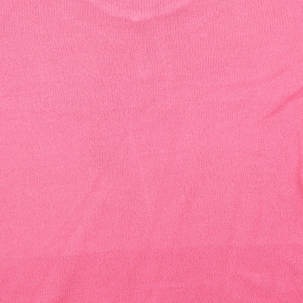 Honor Millburn Womens Pink V-Neck  Acrylic Pullover Jumper Size 14