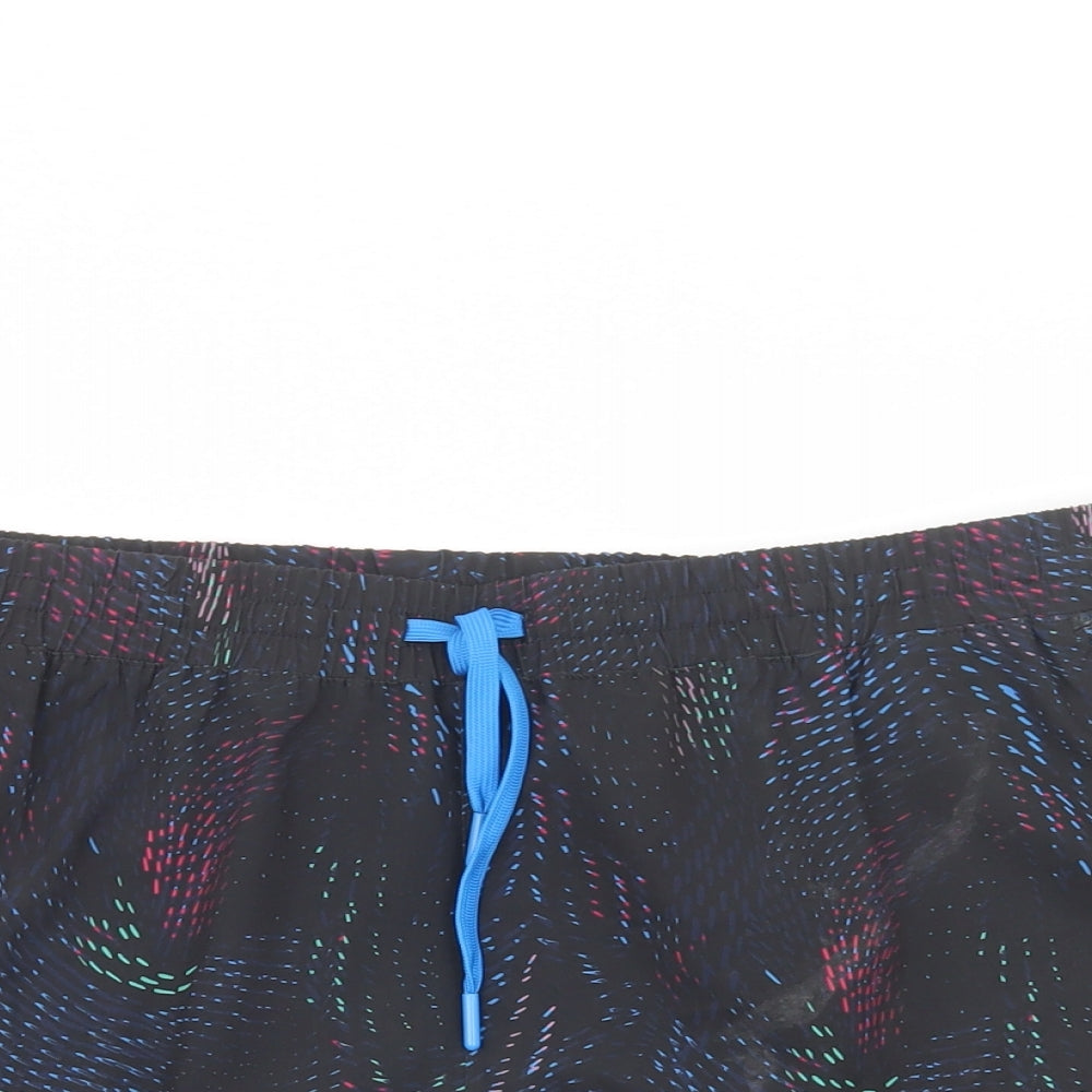 Marks and Spencer Womens Black Geometric Polyester Compression Shorts Size 16 L4 in Regular Drawstring