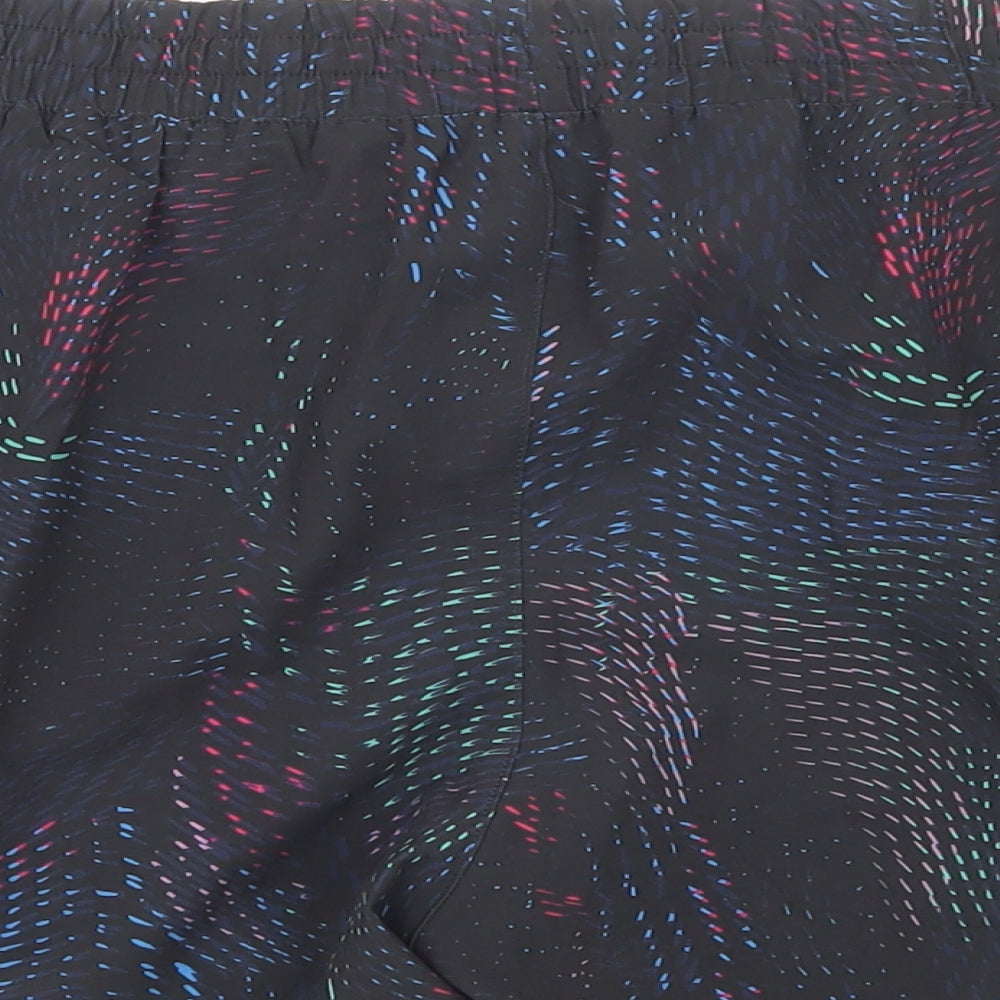 Marks and Spencer Womens Black Geometric Polyester Compression Shorts Size 16 L4 in Regular Drawstring