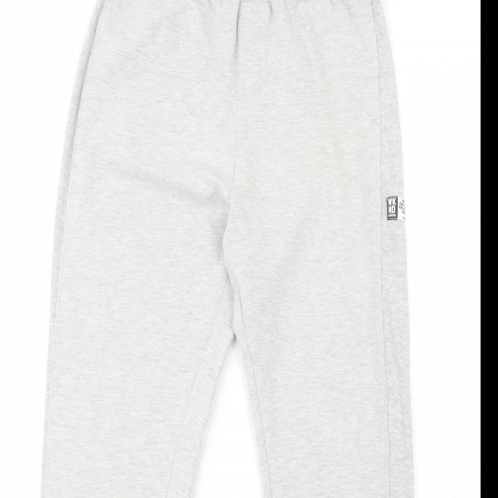Marks and Spencer Girls Grey  Cotton Jogger Trousers Size 12-13 Years  Regular