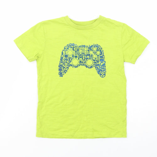 NEXT Boys Green  Cotton Pullover T-Shirt Size 5 Years Crew Neck Pullover - Game Console