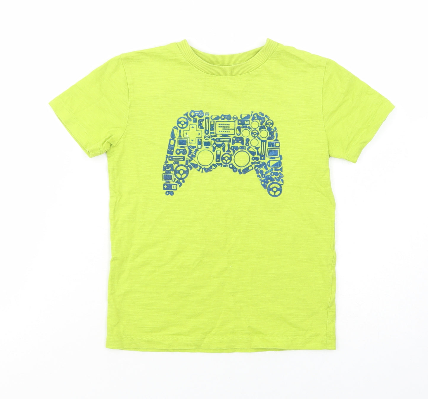 NEXT Boys Green  Cotton Pullover T-Shirt Size 5 Years Crew Neck Pullover - Game Console