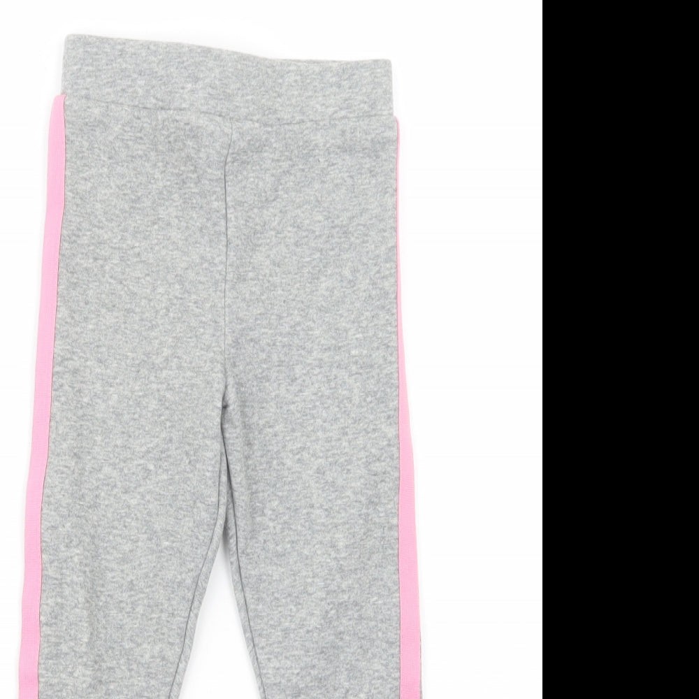 Primark Girls Grey  Polyester Jogger Trousers Size 5-6 Years  Regular  - Leggings