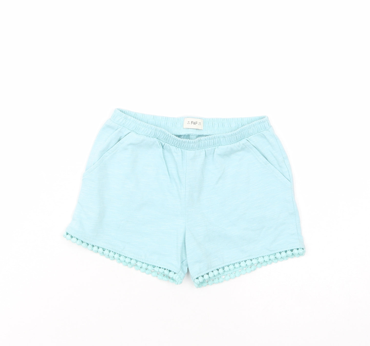 F&F Girls Blue  Cotton Bermuda Shorts Size 2-3 Years  Regular