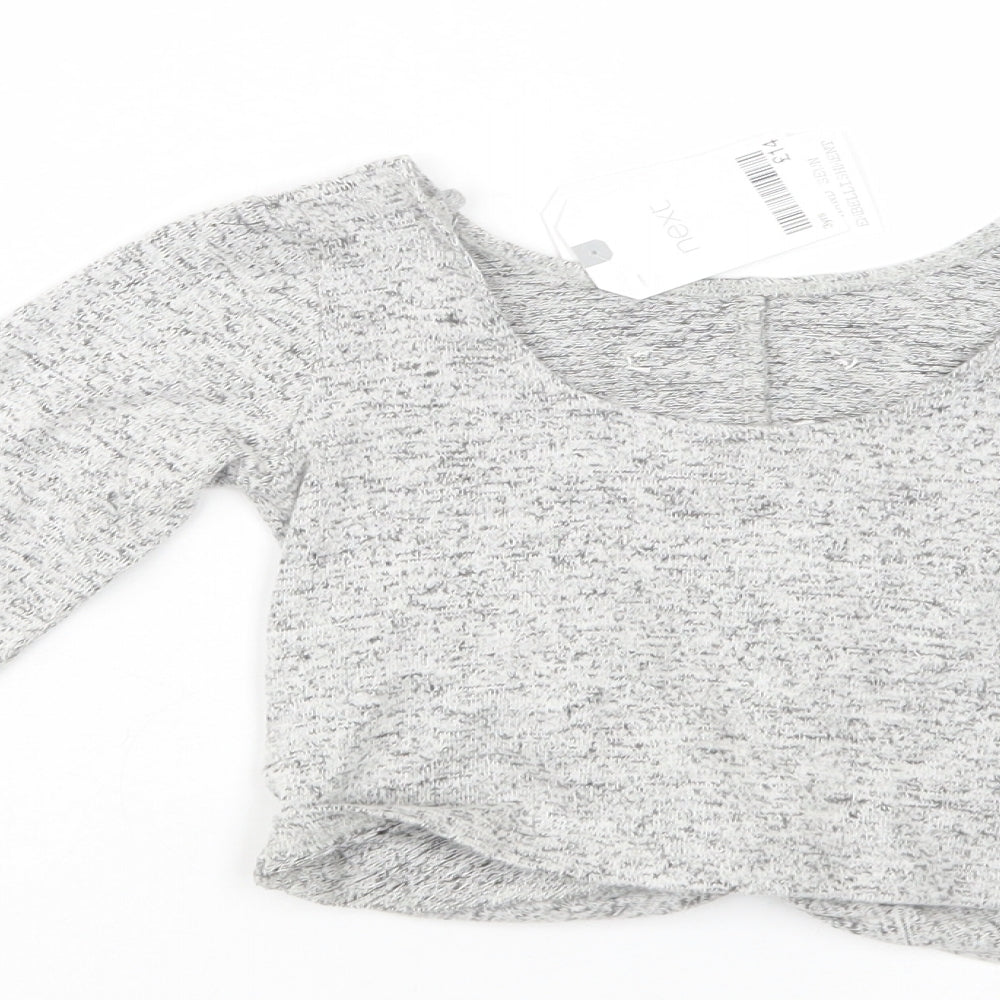 NEXT Girls Grey Boat Neck  Viscose Pullover Jumper Size 3 Years  Pullover