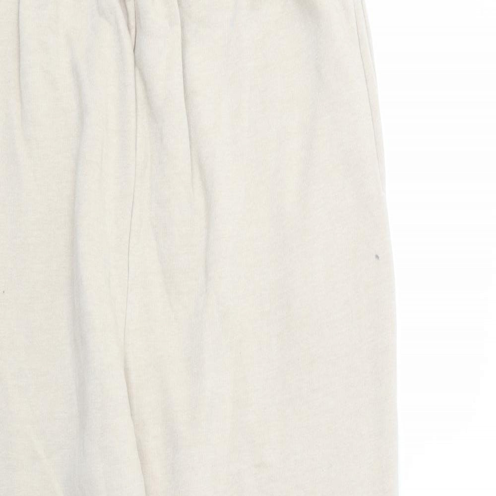 PRETTYLITTLETHING Womens Beige  Cotton Jogger Trousers Size L L31 in Regular