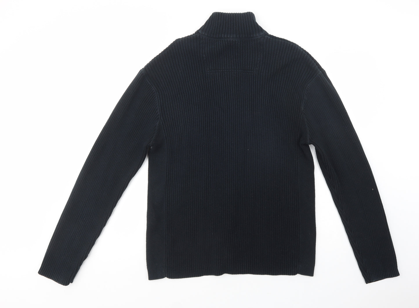 NEXT Mens Blue High Neck  Cotton Full Zip Jumper Size 2XL