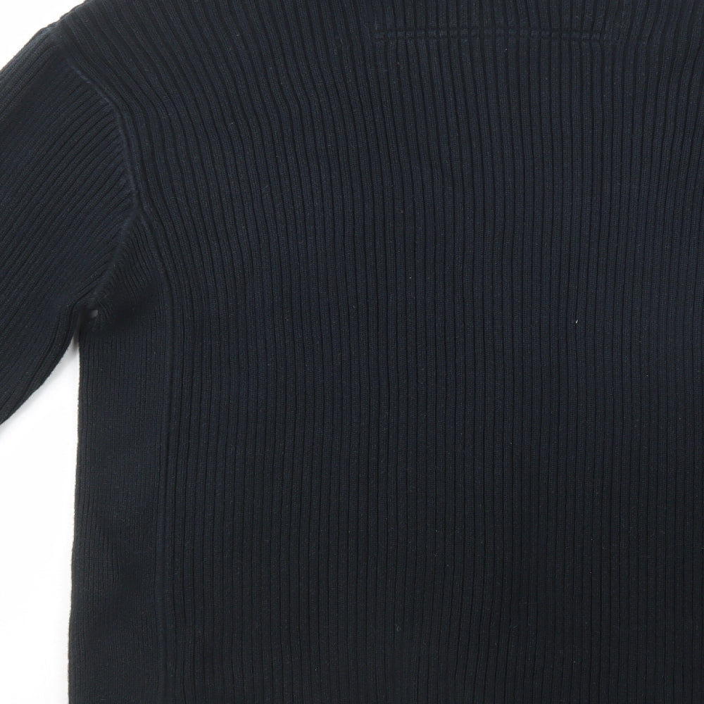 NEXT Mens Blue High Neck  Cotton Full Zip Jumper Size 2XL