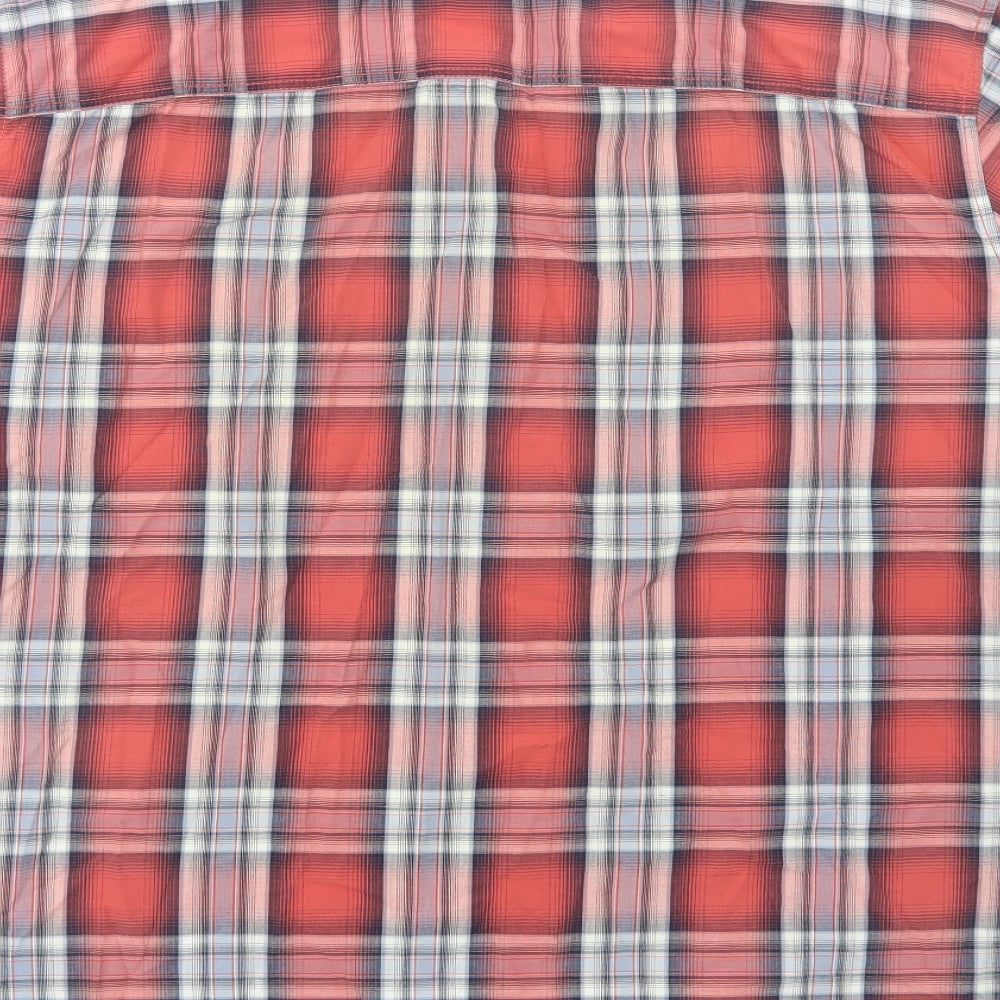 F&F Mens Red Plaid Cotton  Button-Up Size 3XL Collared Button