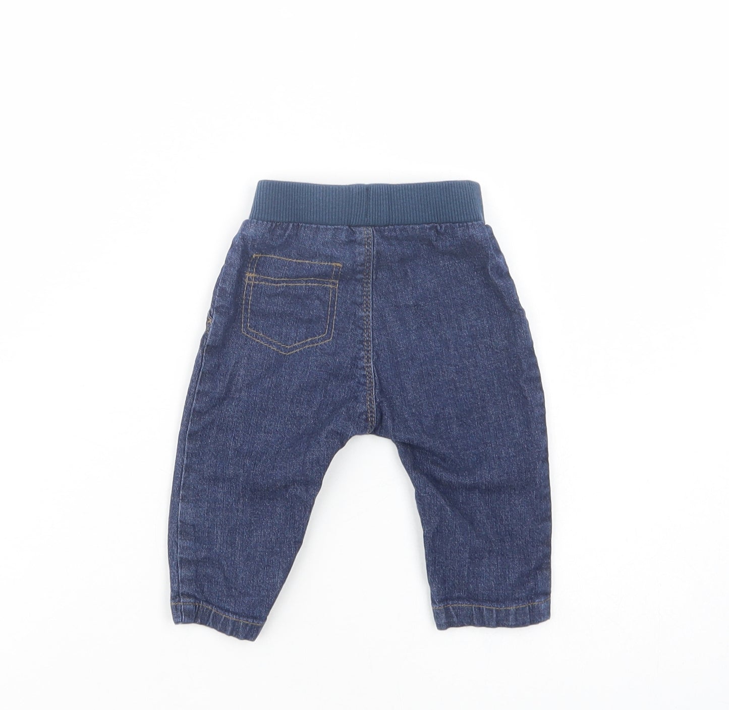 George Baby Blue  Cotton Jogger Jeans Size 0-3 Months  Drawstring