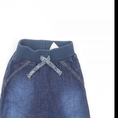 George Baby Blue  Cotton Jogger Jeans Size 0-3 Months  Drawstring