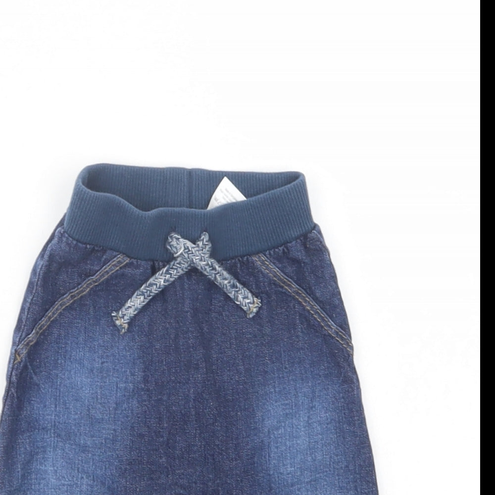 George Baby Blue  Cotton Jogger Jeans Size 0-3 Months  Drawstring