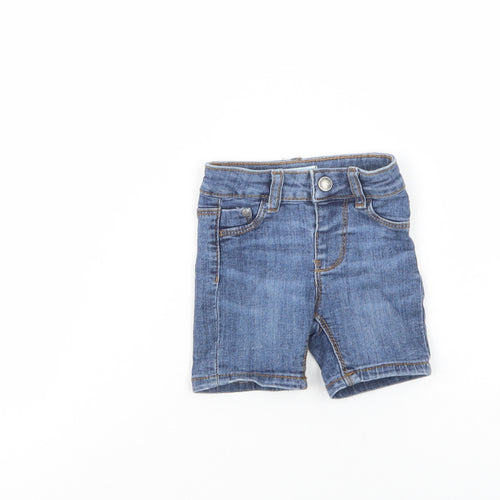 Primark Baby Blue  Cotton Cropped Jeans Size 0-3 Months  Snap