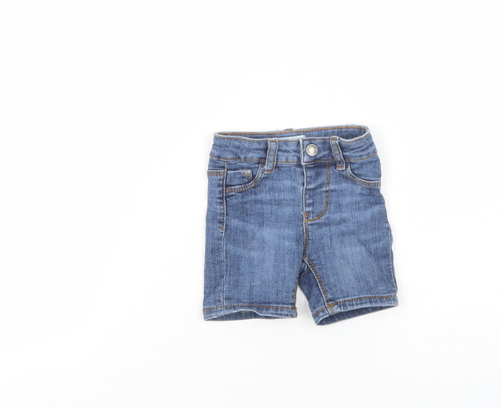 Primark Baby Blue  Cotton Cropped Jeans Size 0-3 Months  Snap