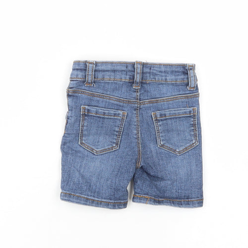 Primark Baby Blue  Cotton Cropped Jeans Size 0-3 Months  Snap