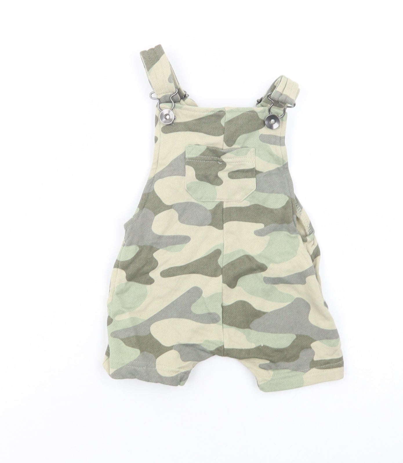 NEXT Baby Green Camouflage Cotton Dungaree Outfit/Set Size 3-6 Months  Button