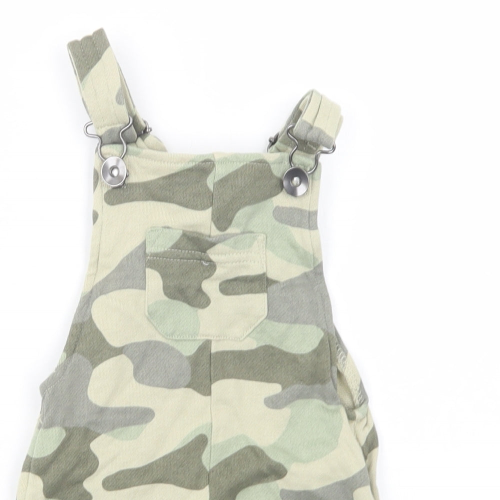 NEXT Baby Green Camouflage Cotton Dungaree Outfit/Set Size 3-6 Months  Button