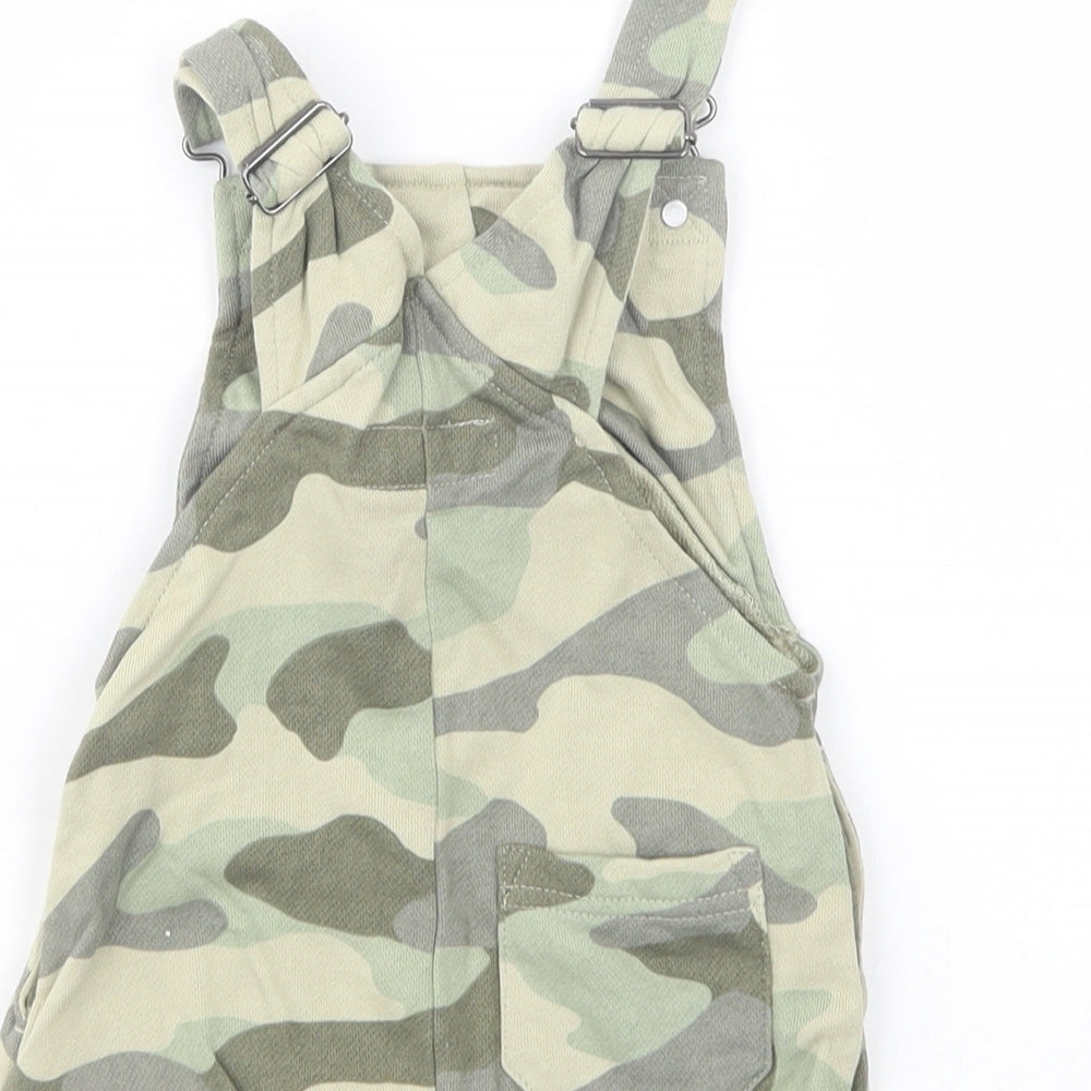 NEXT Baby Green Camouflage Cotton Dungaree Outfit/Set Size 3-6 Months  Button