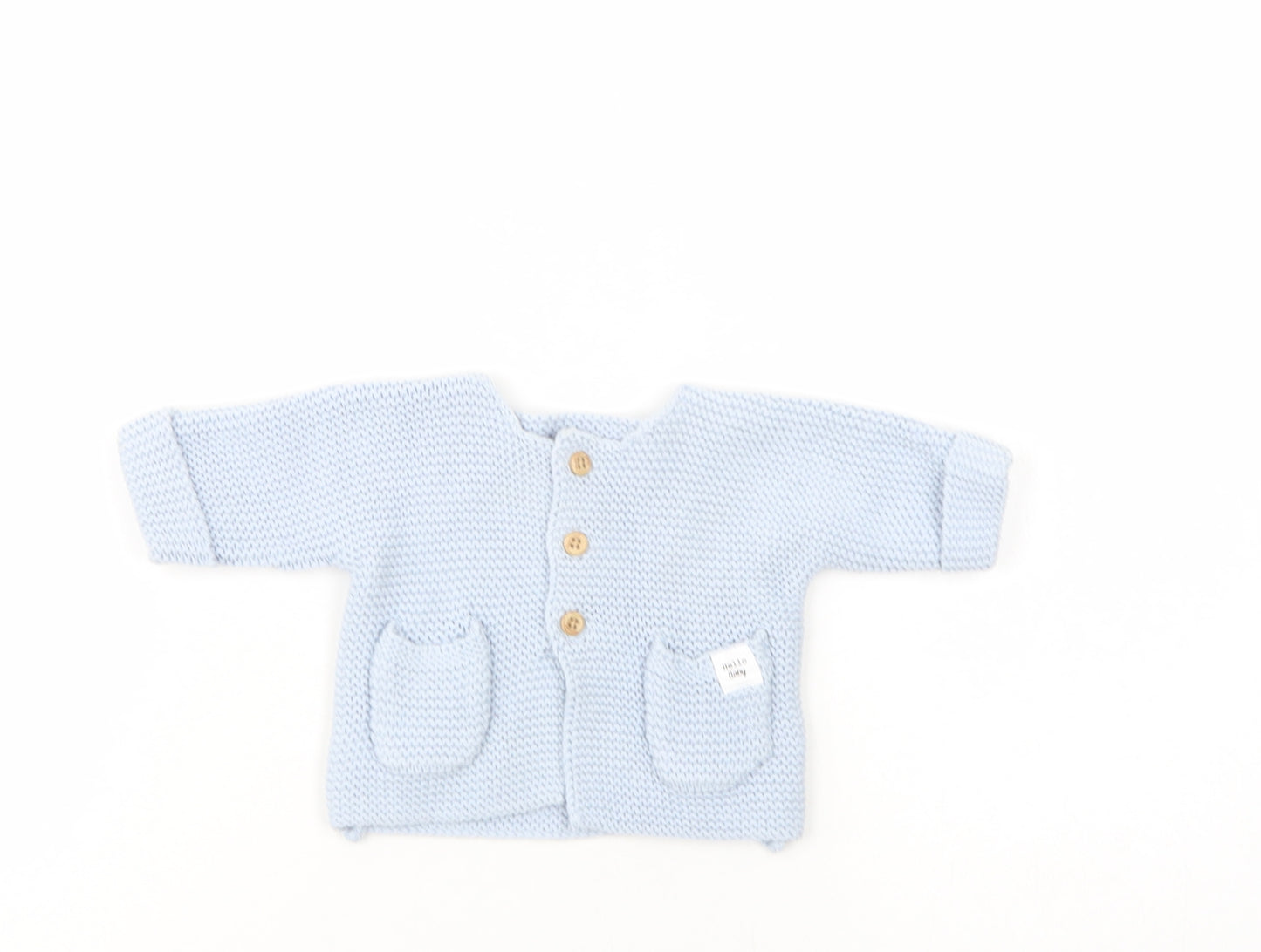F&F Baby Blue  Cotton Cardigan Jumper Size 0-3 Months  Button