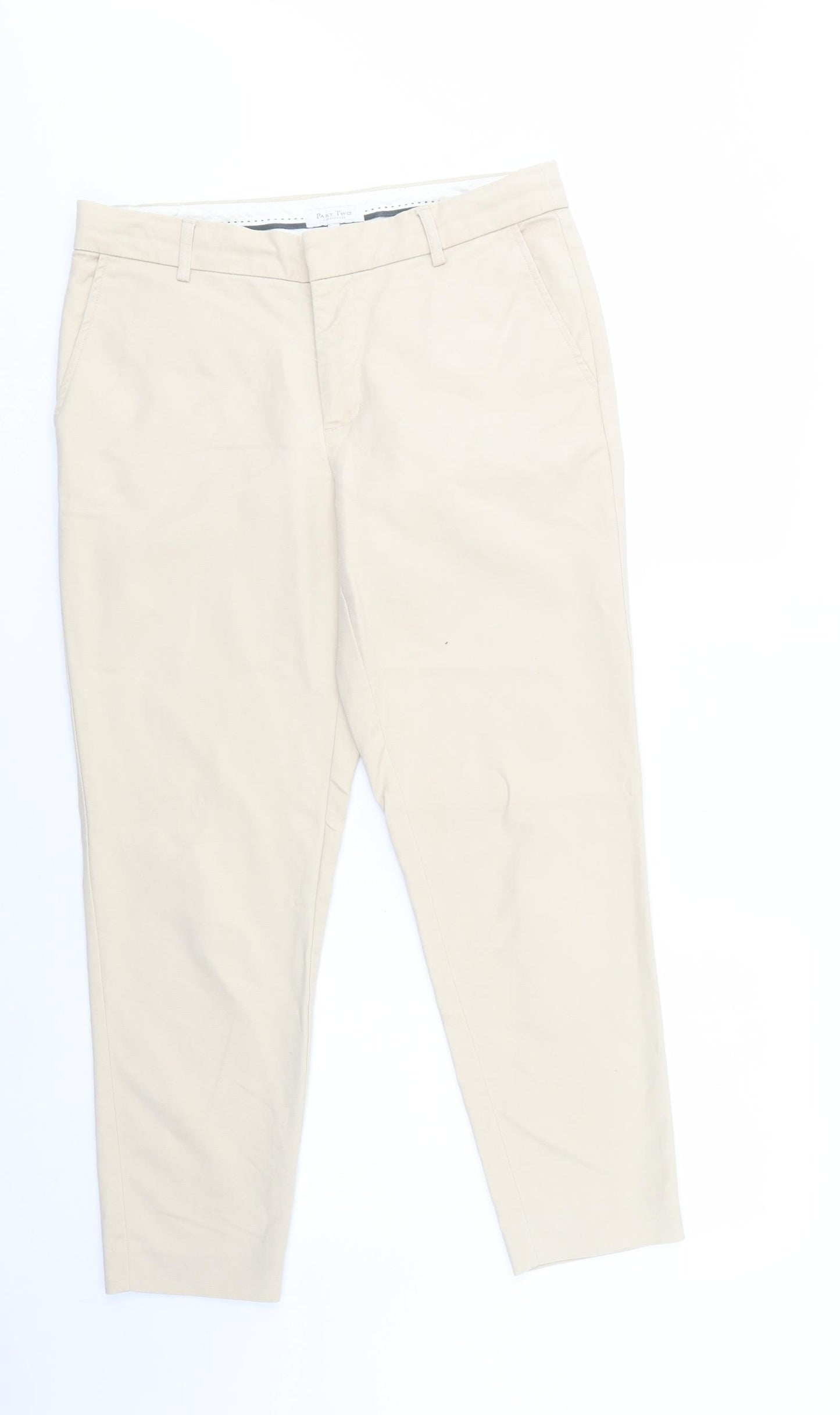 Part Two Womens Beige  Cotton Chino Trousers Size 12 L26 in Regular Button