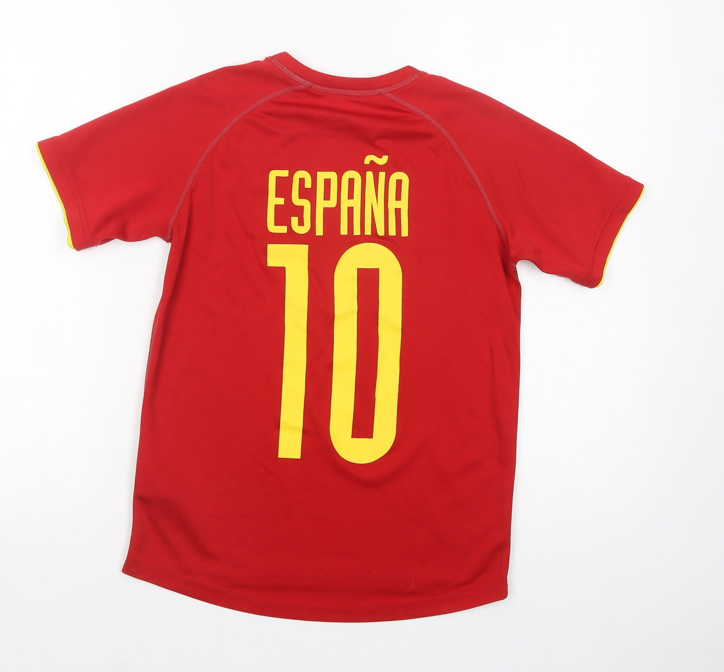 H&M Boys Red Geometric Polyester Jersey T-Shirt Size 11-12 Years Crew Neck Pullover - Spain