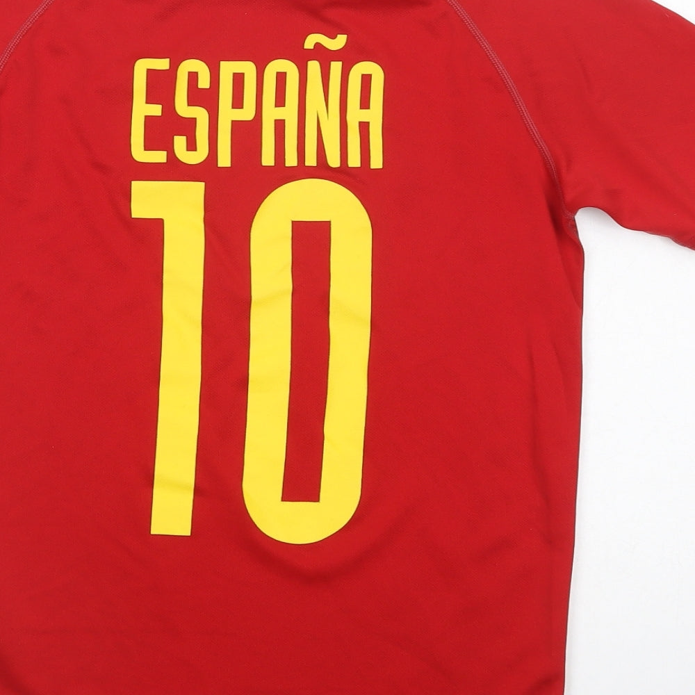 H&M Boys Red Geometric Polyester Jersey T-Shirt Size 11-12 Years Crew Neck Pullover - Spain