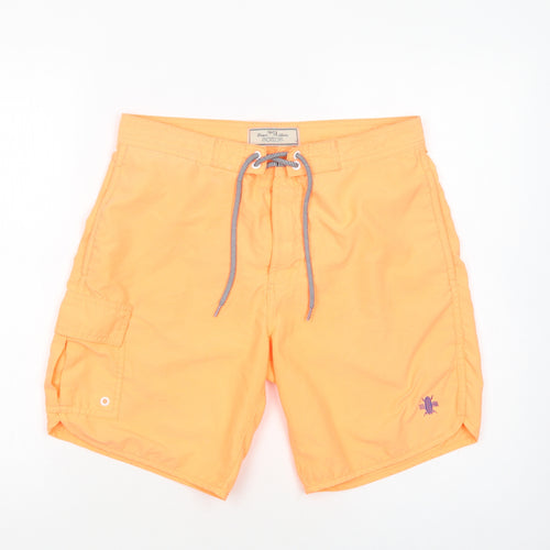 NEXT Mens Orange  Polyester Bermuda Shorts Size S L8 in Regular Drawstring