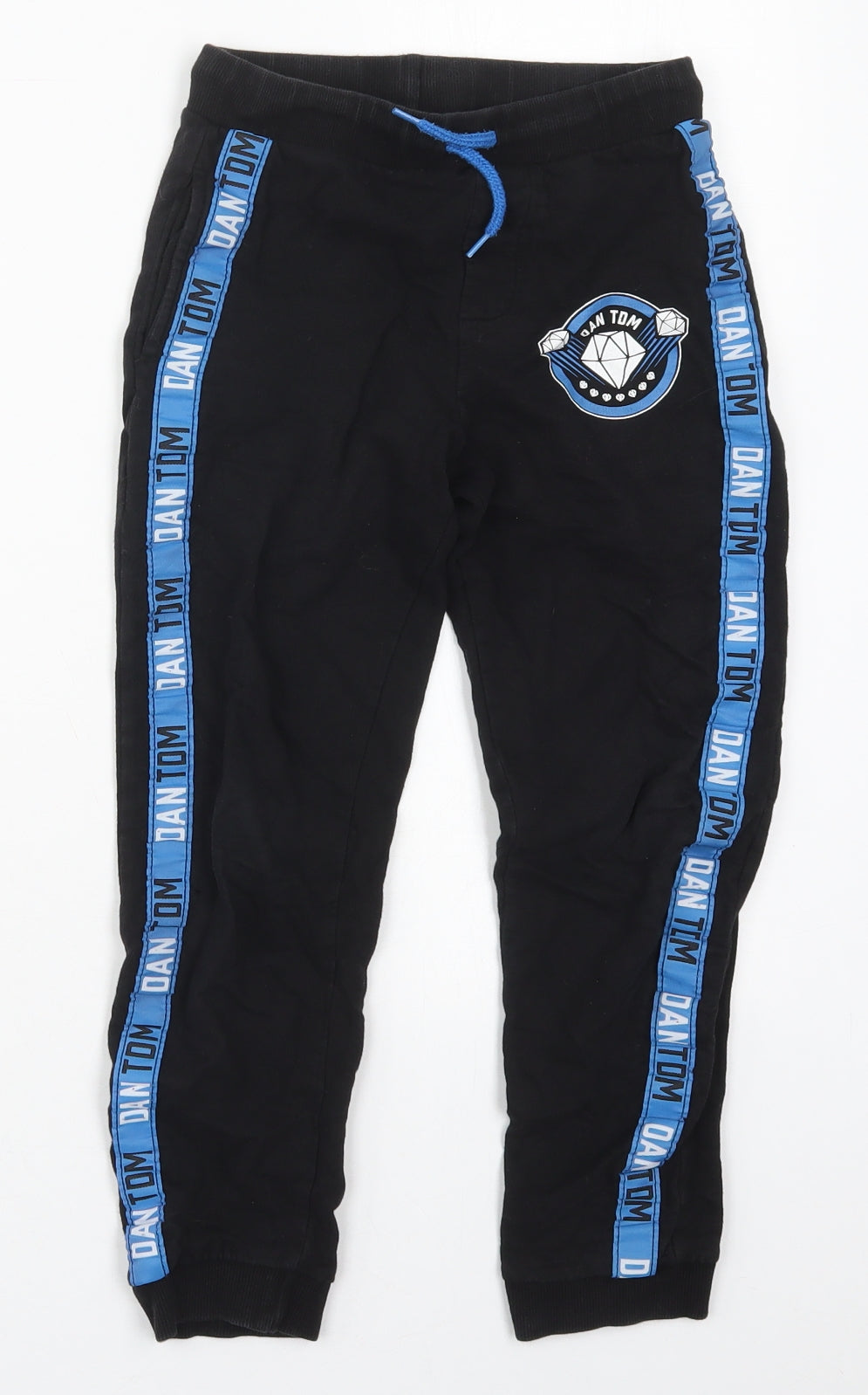 Pep&Co Boys Black  Cotton Sweatpants Trousers Size 8-9 Years  Regular Drawstring - Dan and Tom