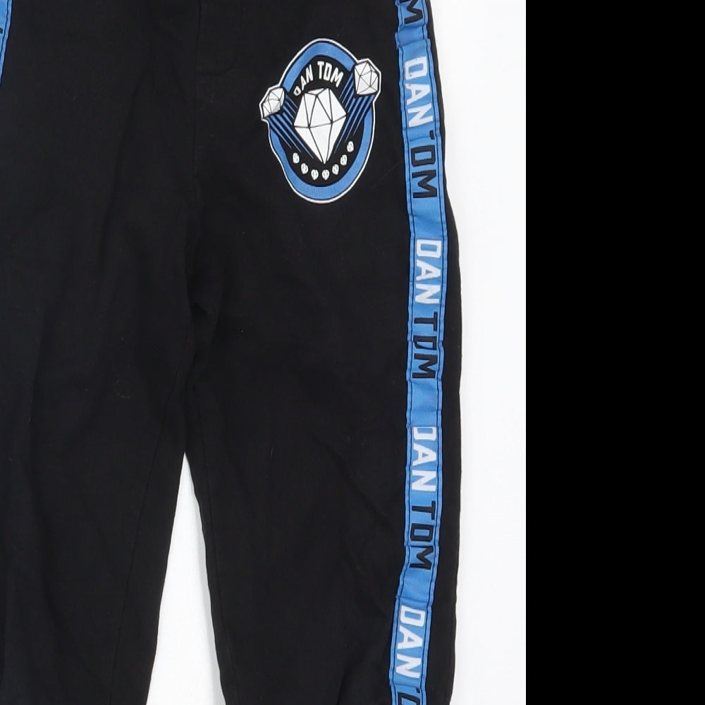 Pep&Co Boys Black  Cotton Sweatpants Trousers Size 8-9 Years  Regular Drawstring - Dan and Tom