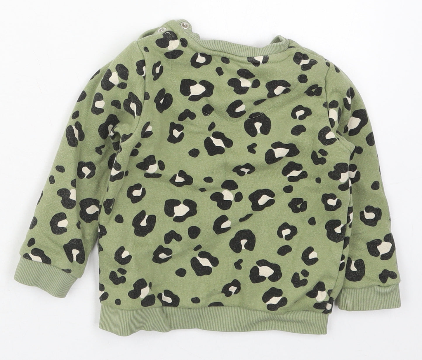 F&F Baby Green Camouflage Cotton Basic T-Shirt Size 12-18 Months Crew Neck Pullover - Cool Kid