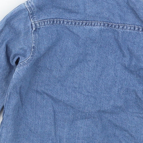 Primark Boys Blue  Cotton Basic Button-Up Size 12-18 Months Collared Button - Happy