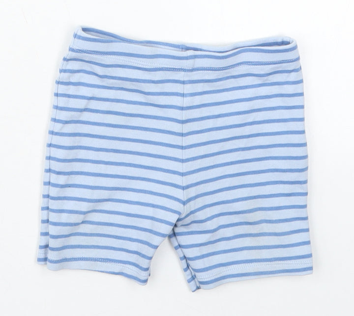 F&F Boys Blue Striped Cotton Sweatpants Trousers Size 12-18 Months - Sweat Shorts