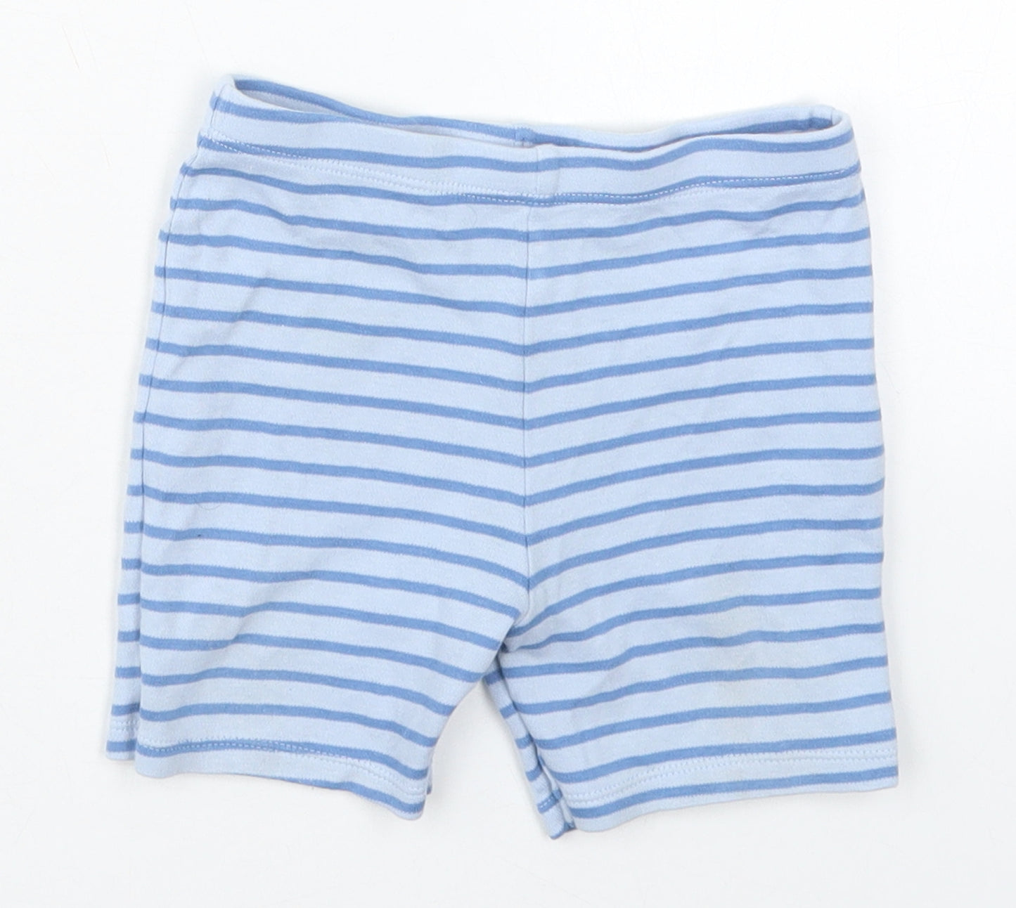F&F Boys Blue Striped Cotton Sweatpants Trousers Size 12-18 Months   - Sweat Shorts