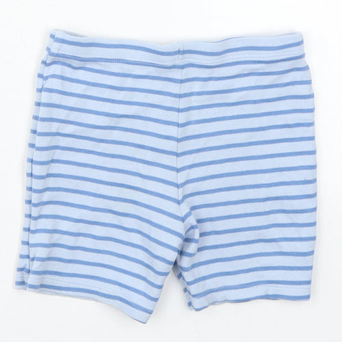 F&F Boys Blue Striped Cotton Sweatpants Trousers Size 12-18 Months   - Sweat Shorts