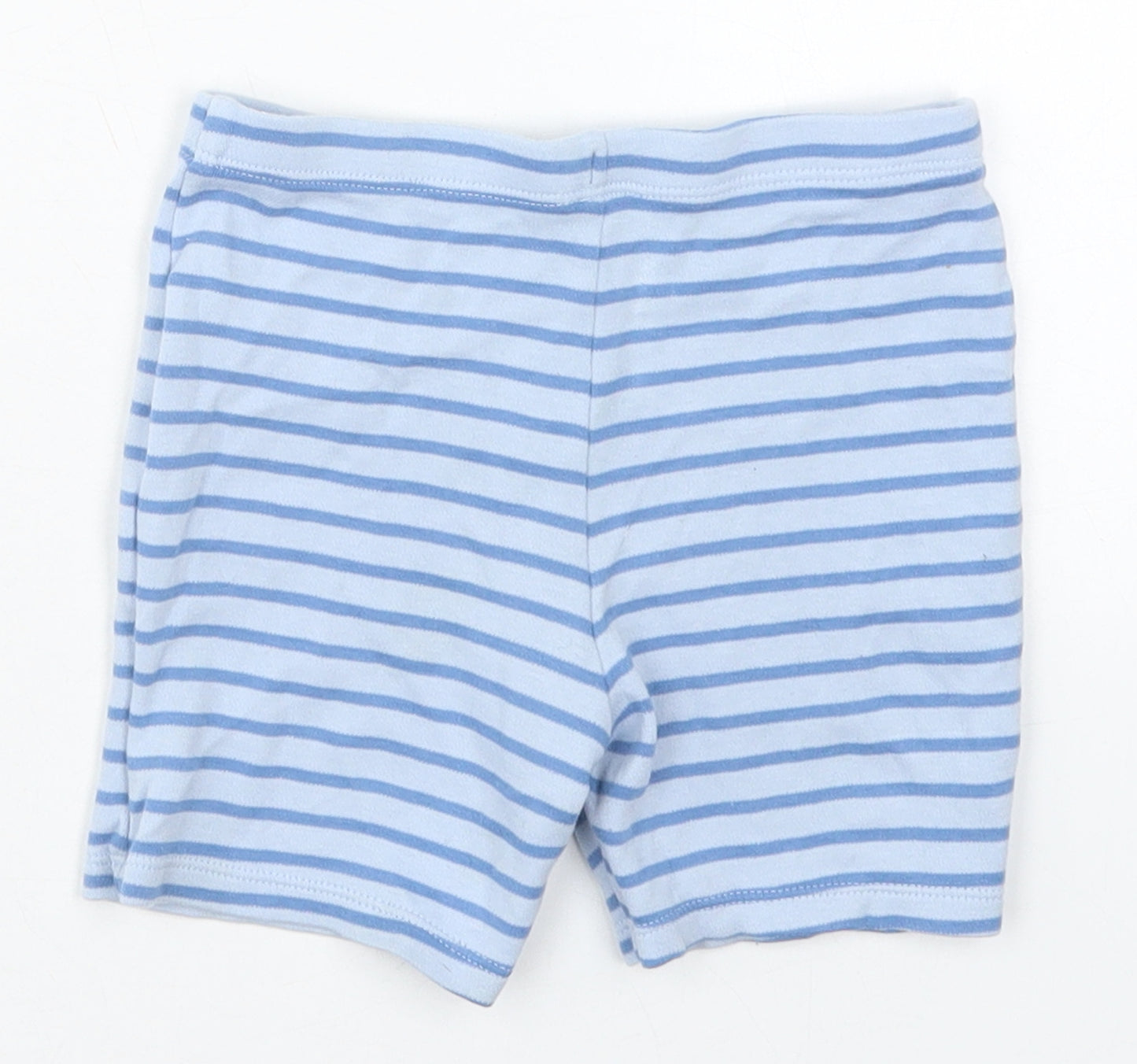 F&F Boys Blue Striped Cotton Sweatpants Trousers Size 12-18 Months   - Sweat Shorts