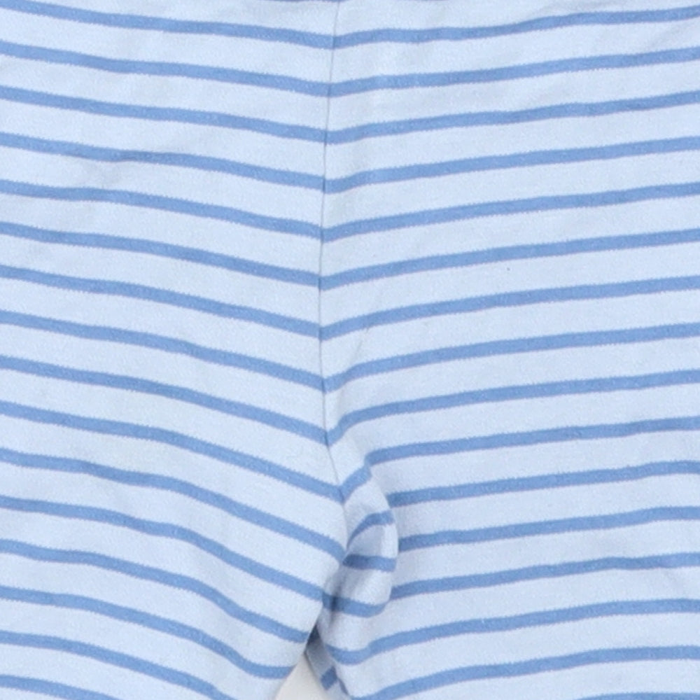 F&F Boys Blue Striped Cotton Sweatpants Trousers Size 12-18 Months   - Sweat Shorts