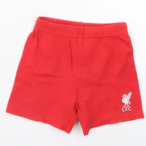 LFC Boys Red  Cotton Sweatpants Trousers Size 12-18 Months   - LFC Sweat Shorts