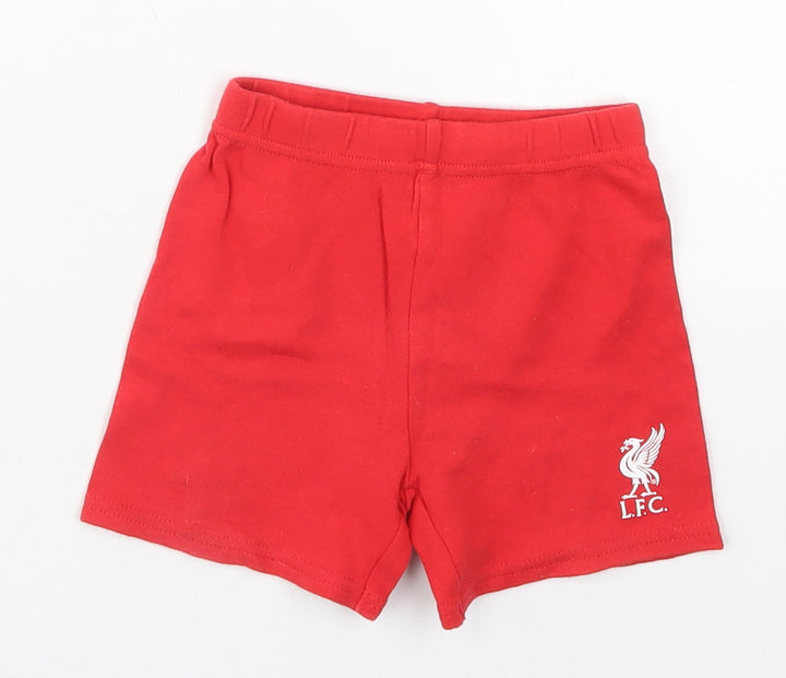 LFC Boys Red Cotton Sweatpants Trousers Size 12-18 Months - LFC Sweat Shorts