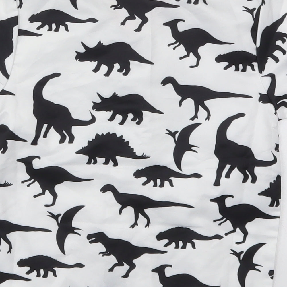 Pat Pat Boys White  Cotton Basic Button-Up Size 18-24 Months Collared Button - Dinosaurs