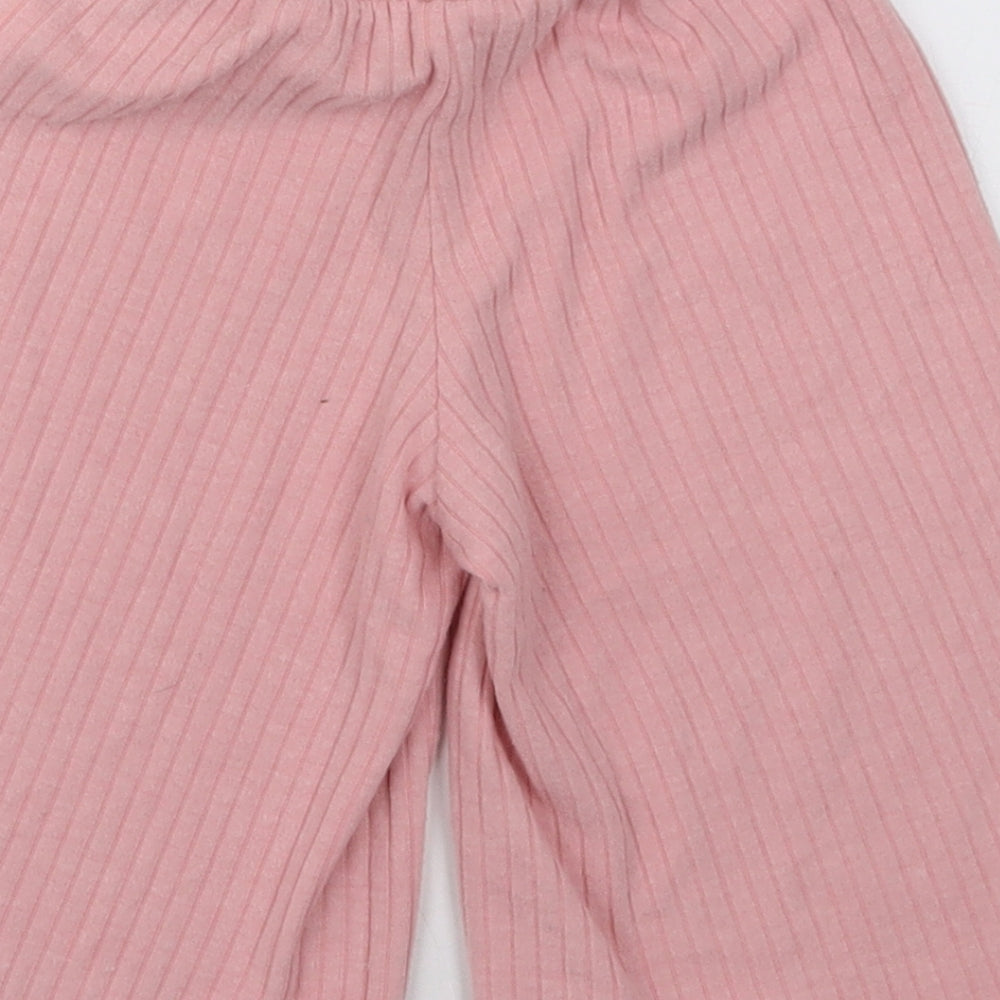 K-D Girls Pink  Polyester Sweatpants Trousers Size 2 Years  Regular Drawstring