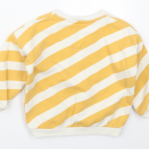 F&F Boys Yellow Striped Cotton Pullover Sweatshirt Size 2-3 Years  Pullover - Smile All Day