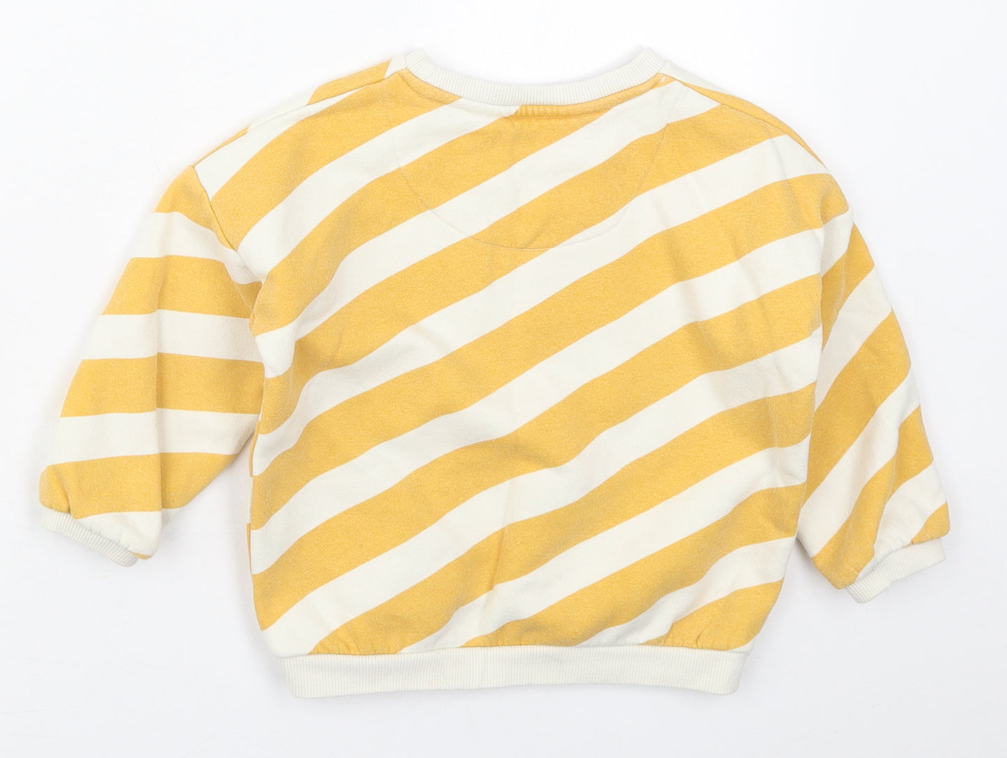 F&F Boys Yellow Striped Cotton Pullover Sweatshirt Size 2-3 Years  Pullover - Smile All Day