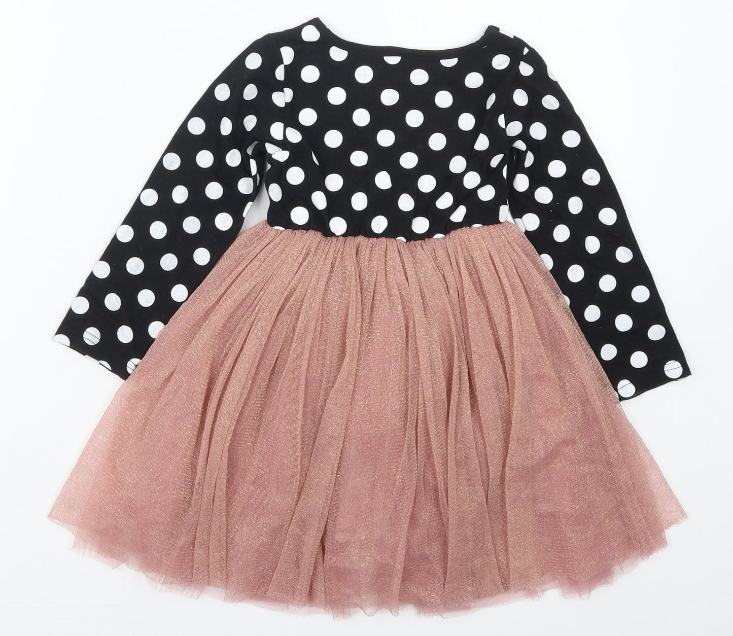 Pat Pat Girls Pink Polka Dot Camel Tutu Dress  Size 3 Years  Crew Neck Pullover - Black