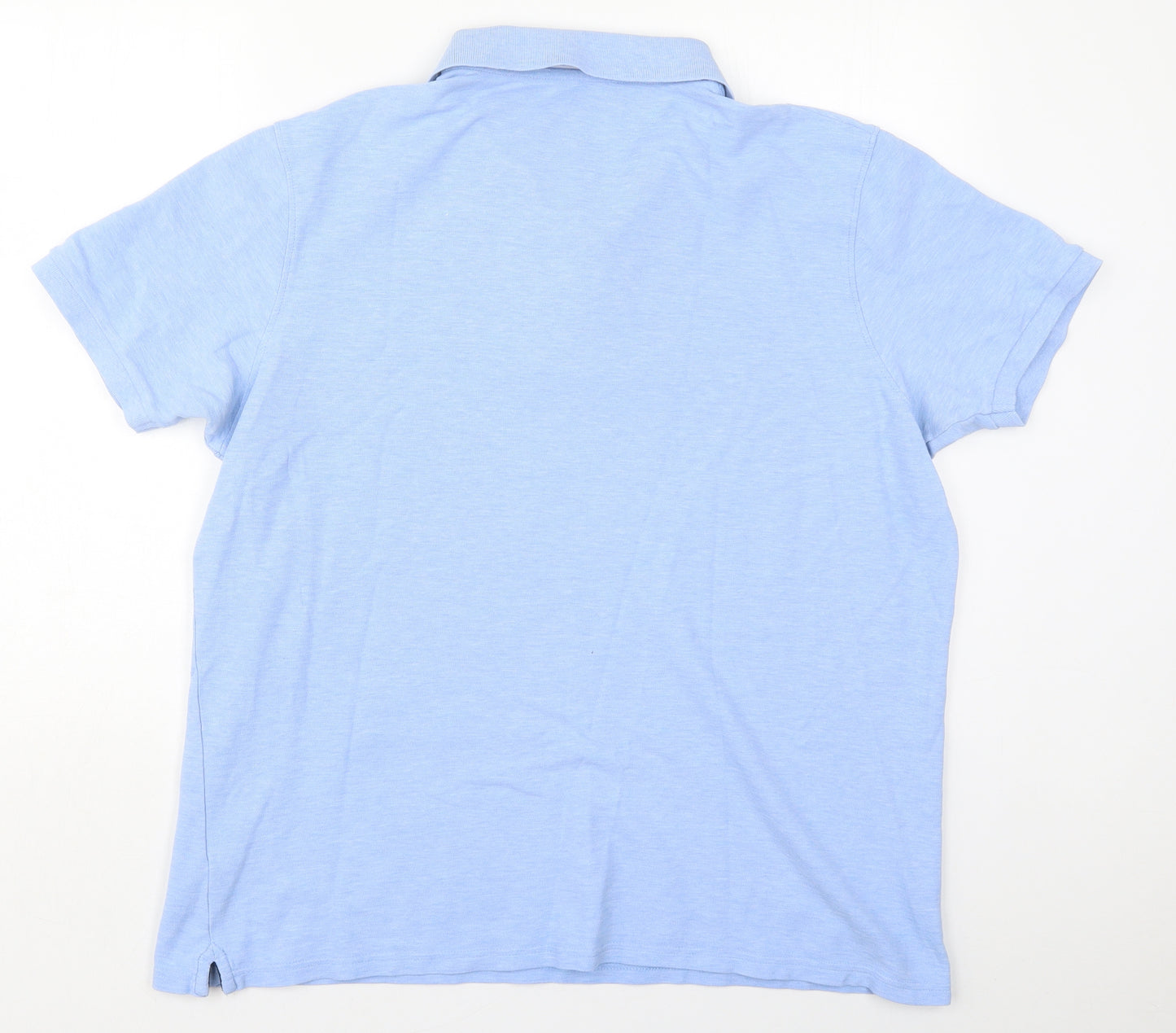 Marks and Spencer Mens Blue  Cotton  Polo Size 2XL Collared Pullover