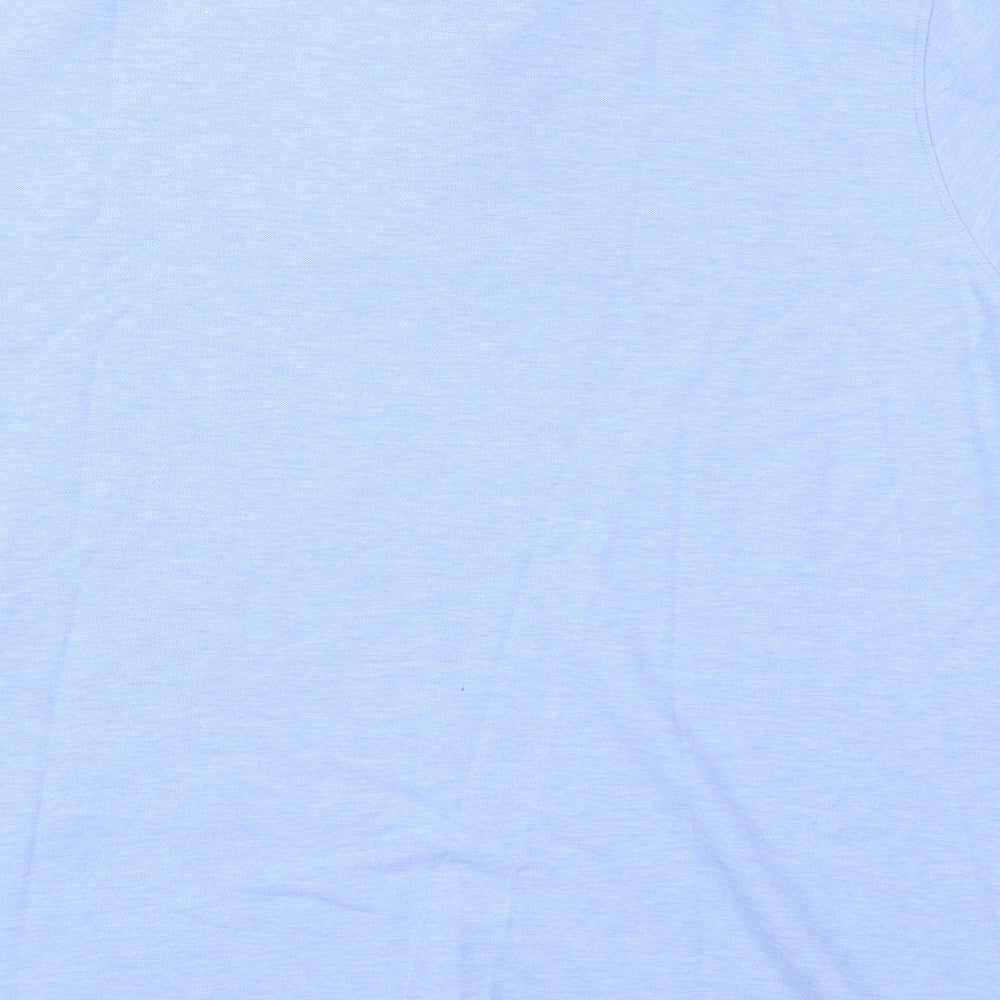 Marks and Spencer Mens Blue  Cotton  Polo Size 2XL Collared Pullover
