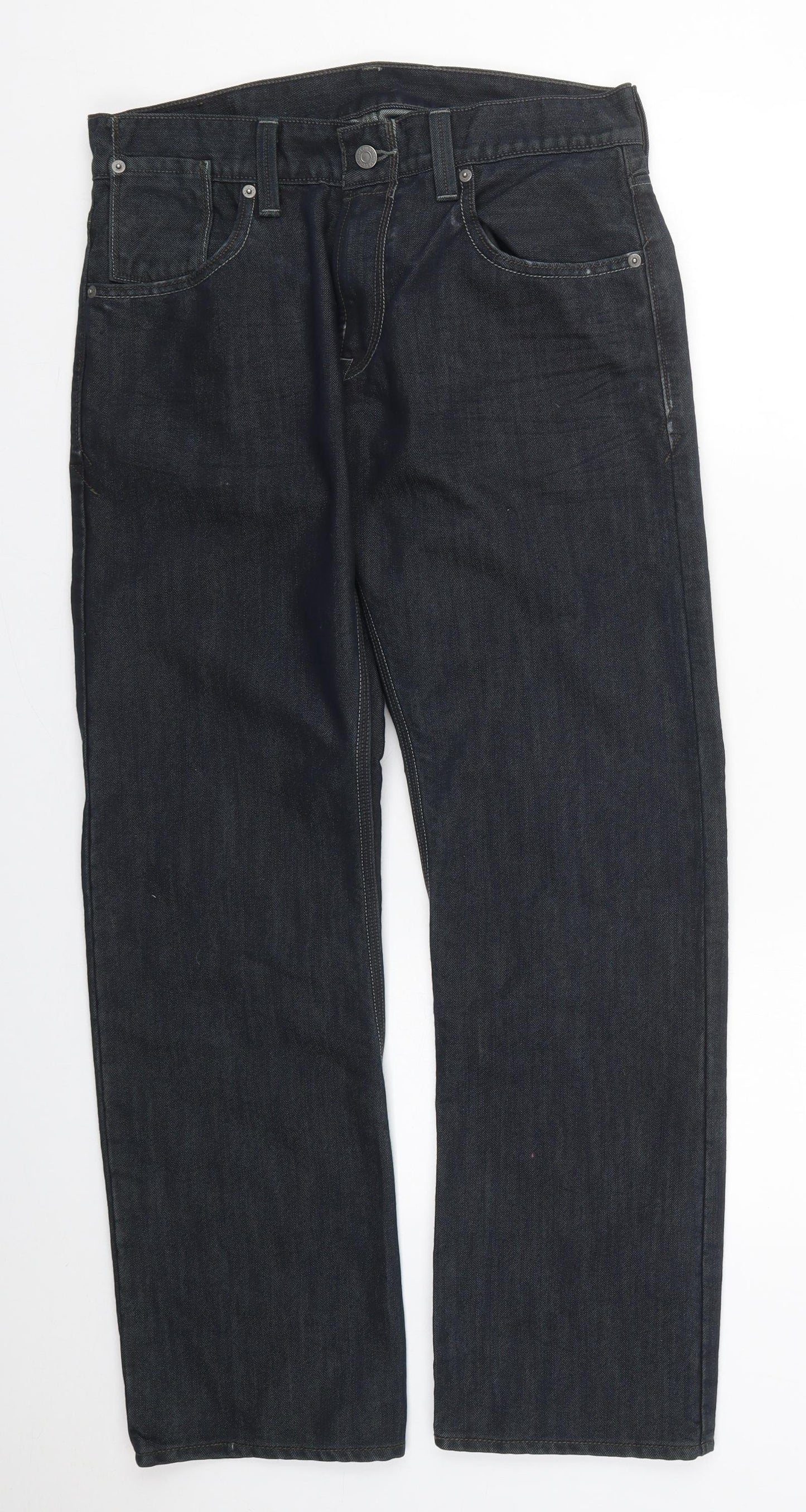Signature by Levi Strauss & Co. Mens Blue  Cotton Straight Jeans Size 32 L30 in Regular Button