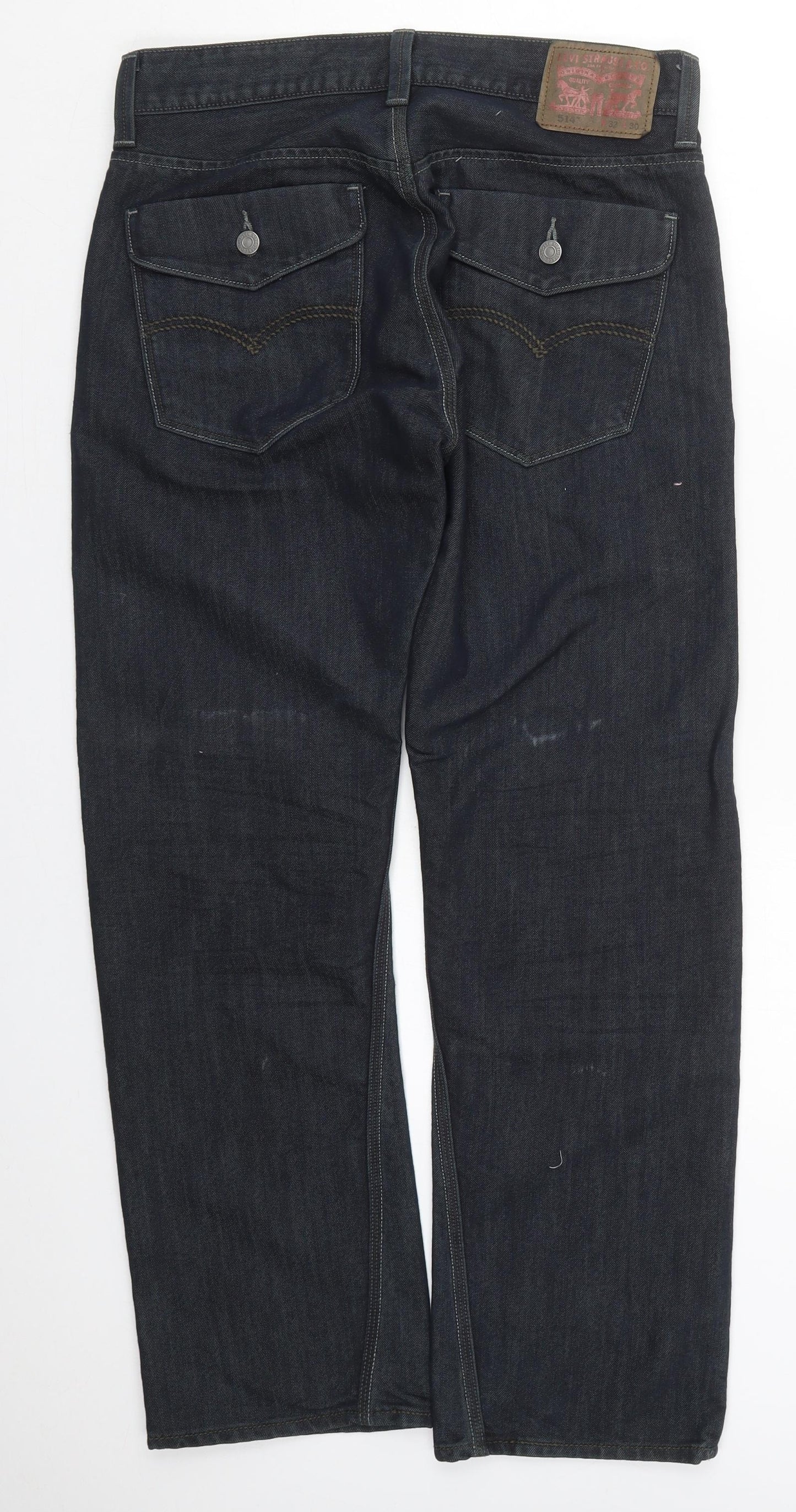 Signature by Levi Strauss & Co. Mens Blue  Cotton Straight Jeans Size 32 L30 in Regular Button