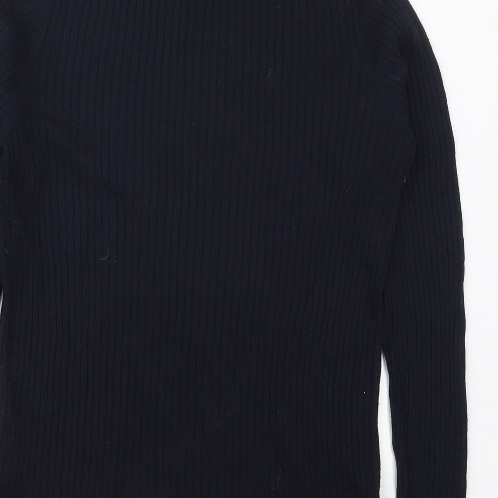 Whistles Womens Blue Roll Neck  Viscose Pullover Jumper Size 14